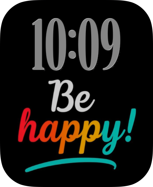 Be Happy watch face preview image for Apple Watch