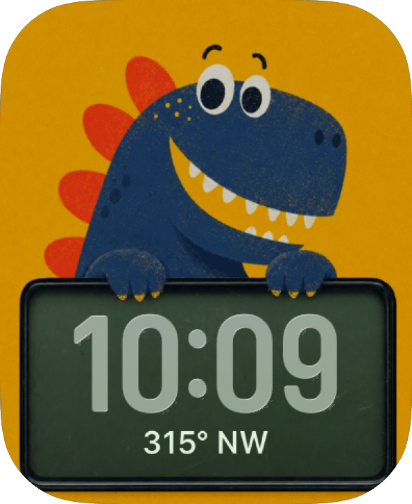 Compass Dino watch face preview image for Apple Watch