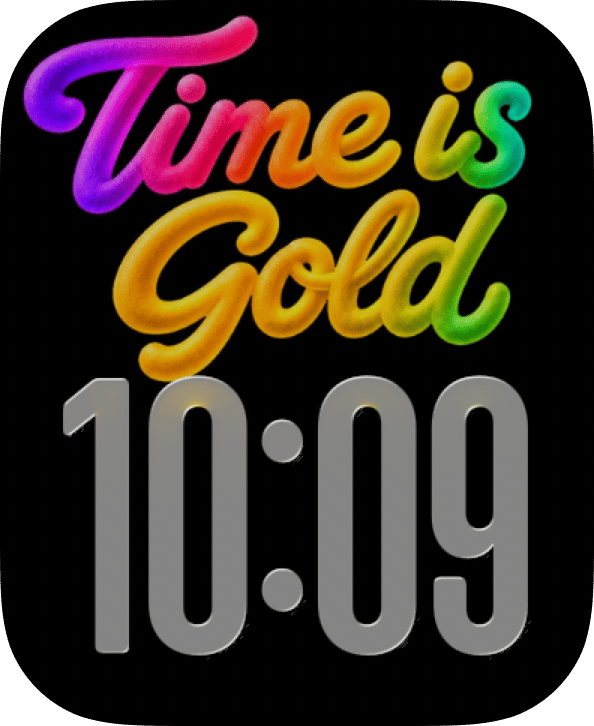 Golden Time watch face preview image for Apple Watch
