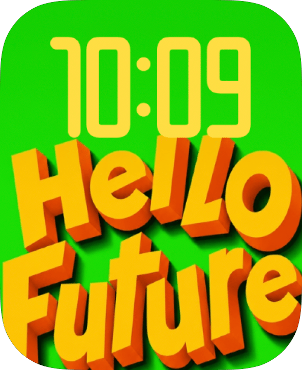 Hello Future watch face preview image for Apple Watch