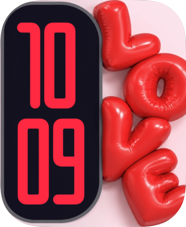 Love Balloons watch face preview image for Apple Watch