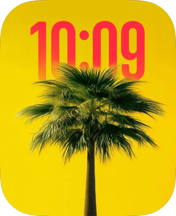 Neon Palm watch face preview image for Apple Watch