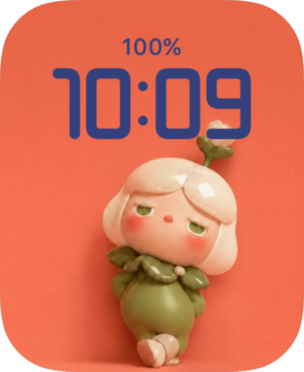 Peach Sprout watch face preview image for Apple Watch
