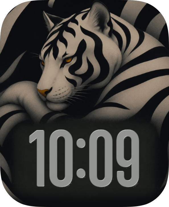 Silent Tiger watch face preview image for Apple Watch