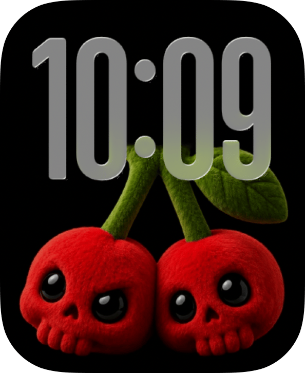 Skull Cherries watch face preview image for Apple Watch