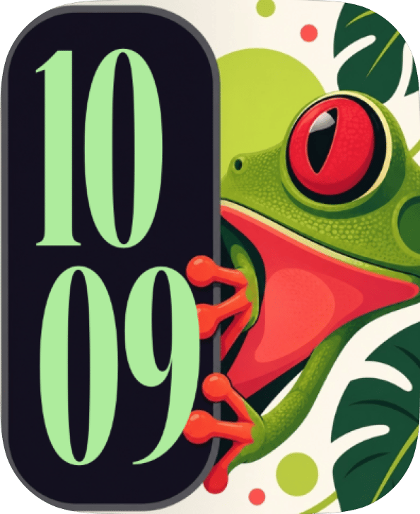 Tree Frog watch face preview image for Apple Watch