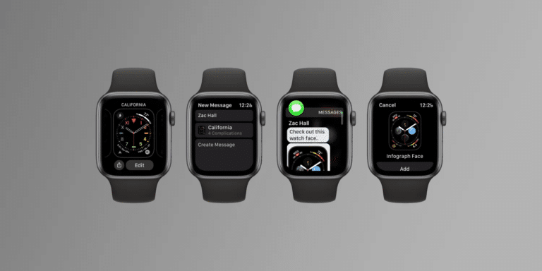 Step-by-step guide showing how to share Apple Watch faces