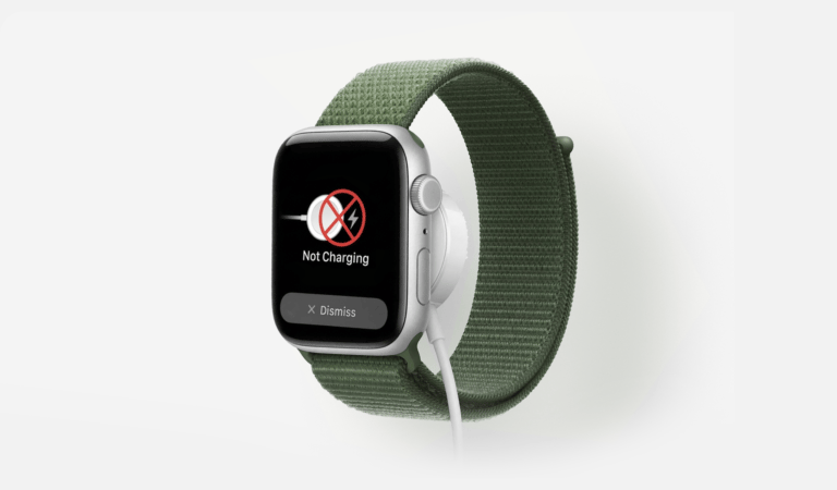 Apple Watch not charging error screen with red icon