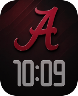 Crimson Tide watch face lets Alabama's sculpted script A rise above a spare silver clock