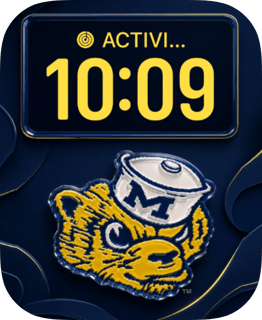 Michigan Wolverines college football watch face with a maize wolverine on navy