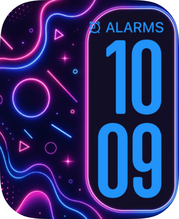 Neon Arcade watch face preview for Apple Watch