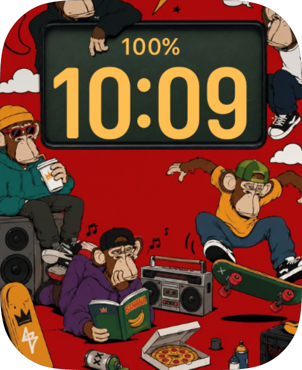 Turtle Comic Jam watch face preview for Apple Watch
