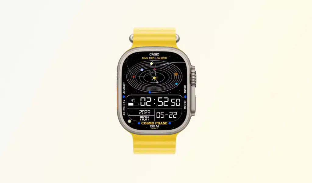Animated Casio Cosmo Phase Apple Watch Face.