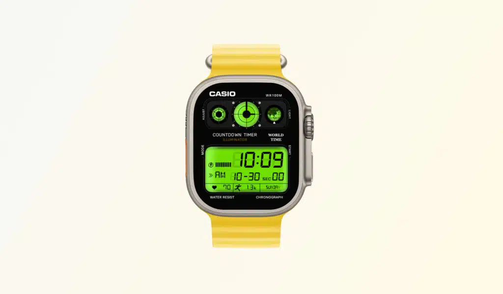 Military Green Casio Digital Watch Face for Apple Watch