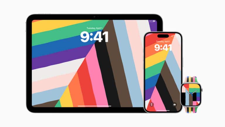 Pride Harmony watch face with rainbow stripes on Apple Watch for watchOS 11.5