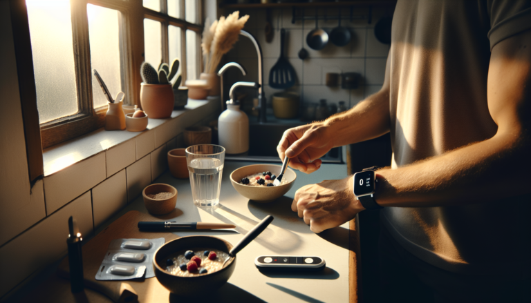 Wrist close-up showing glucose graph for Apple Watch blood sugar monitoring