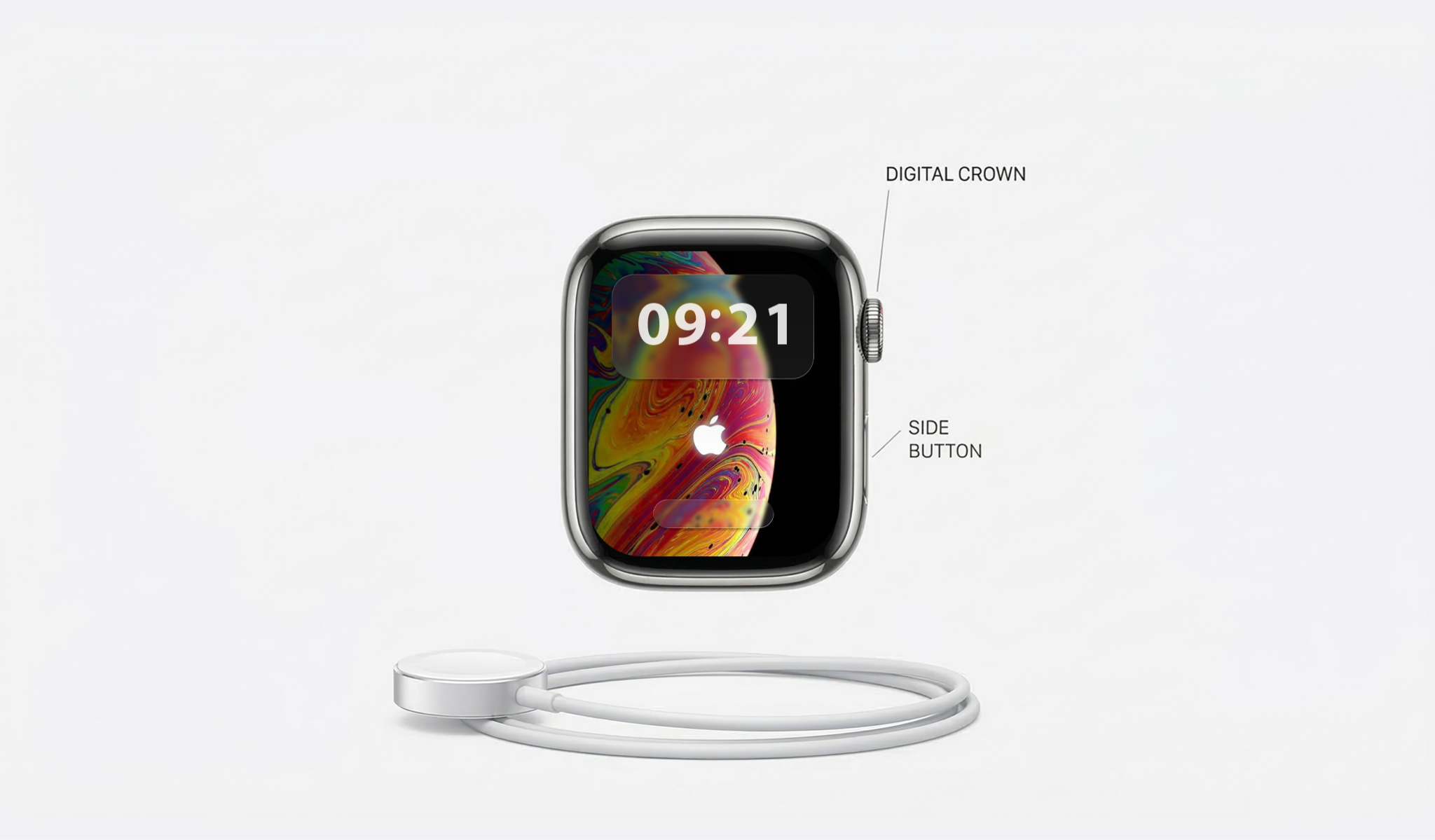 Apple Watch force restart holding side button and Digital Crown
