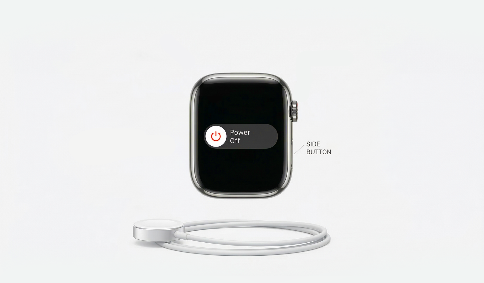 Apple Watch Power Off slider for restart